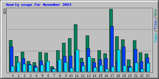 Hourly usage for November 2023